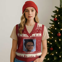 Funny You Rushed Through Your Test Doll Face Meme V-Neck Knit Sweater Vest Teacher Reaction Humor Testing Day