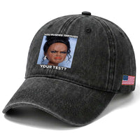 Funny You Rushed Through Your Test Doll Face Meme Washed Cotton Baseball Cap Teacher Reaction Humor Testing Day