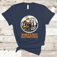 Camping Dad T Shirt World's Best Dadventure Dad Camping Outdoor Nature Lovers - Wonder Print Shop