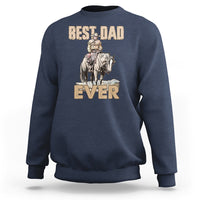 Horse Dad Sweatshirt Father's Day Best Dad Ever Retro Western Rodeo Cowboy Dad - Wonder Print Shop