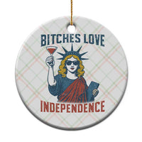 Funny 4th of July Statue of Liberty Cocktail Ceramic Ornament Retro Bitches Love Independence - Wonder Print Shop