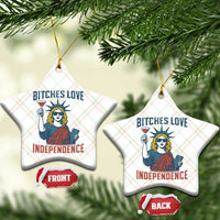 Funny 4th of July Statue of Liberty Cocktail Ceramic Ornament Retro Bitches Love Independence - Wonder Print Shop