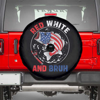 Red White And Bruh Fishing Spare Tire Cover Funny Patriotic Bass 4th Of July American Flag