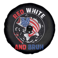 Red White And Bruh Fishing Spare Tire Cover Funny Patriotic Bass 4th Of July American Flag