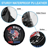 Red White And Bruh Fishing Spare Tire Cover Funny Patriotic Bass 4th Of July American Flag