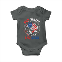 Red White And Bruh Fishing Baby Onesie Funny Patriotic Bass 4th Of July American Flag