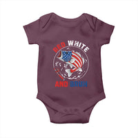Red White And Bruh Fishing Baby Onesie Funny Patriotic Bass 4th Of July American Flag