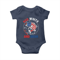 Red White And Bruh Fishing Baby Onesie Funny Patriotic Bass 4th Of July American Flag