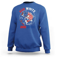 Red White And Bruh Fishing Sweatshirt Funny Patriotic Bass 4th Of July American Flag