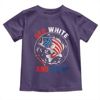 Red White And Bruh Fishing Toddler T Shirt Funny Patriotic Bass 4th Of July American Flag