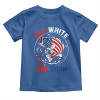 Red White And Bruh Fishing Toddler T Shirt Funny Patriotic Bass 4th Of July American Flag