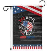 Red White And Bruh Fishing Garden Flag Funny Patriotic Bass 4th Of July American Flag