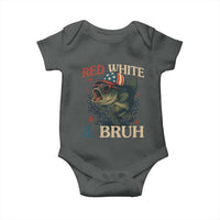 Retro Red White And Bruh Fishing Baby Onesie Funny Patriotic Bass 4th Of July