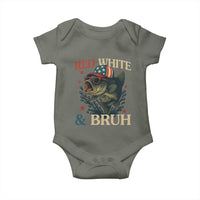 Retro Red White And Bruh Fishing Baby Onesie Funny Patriotic Bass 4th Of July