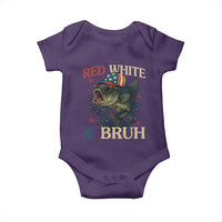 Retro Red White And Bruh Fishing Baby Onesie Funny Patriotic Bass 4th Of July