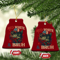 Retro Red White And Bruh Fishing Ceramic Ornament Funny Patriotic Bass 4th Of July - Wonder Print Shop
