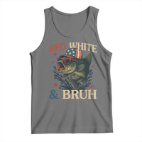 Retro Red White And Bruh Fishing Tank Top Funny Patriotic Bass 4th Of July