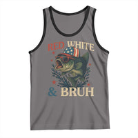 Retro Red White And Bruh Fishing Tank Top Funny Patriotic Bass 4th Of July