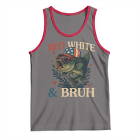Retro Red White And Bruh Fishing Tank Top Funny Patriotic Bass 4th Of July