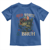 Retro Red White And Bruh Fishing Toddler T Shirt Funny Patriotic Bass 4th Of July