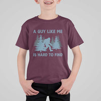 Funny Bigfoot Sasquatch T Shirt For Kid A Guy Like Me Is Hard To Find Forest Silhouette - Wonder Print Shop