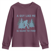 Funny Bigfoot Sasquatch Youth Sweatshirt A Guy Like Me Is Hard To Find Forest Silhouette - Wonder Print Shop