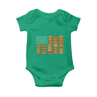Funny Hot Dog American Flag Baby Onesie Patriotic USA 4th of July Summer BBQ Party - Wonder Print Shop