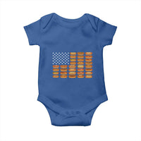 Funny Hot Dog American Flag Baby Onesie Patriotic USA 4th of July Summer BBQ Party - Wonder Print Shop