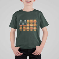 Funny Hot Dog American Flag T Shirt For Kid Patriotic USA 4th of July Summer BBQ Party - Wonder Print Shop