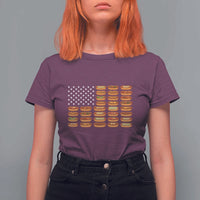 Funny Hot Dog American Flag T Shirt For Women Patriotic USA 4th of July Summer BBQ Party - Wonder Print Shop