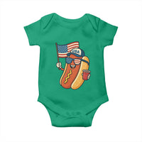 Cool Patriotic Hot Dog Baby Onesie Funny 4th of July Cookout 4th of July American Flag - Wonder Print Shop