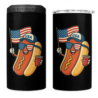 Cool Patriotic Hot Dog 4 in 1 Can Cooler Tumbler Funny 4th of July Cookout 4th of July American Flag - Wonder Print Shop