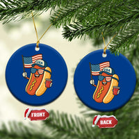 Cool Patriotic Hot Dog Ceramic Ornament Funny 4th of July Cookout 4th of July American Flag - Wonder Print Shop