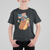 Cool Patriotic Hot Dog T Shirt For Kid Funny 4th of July Cookout 4th of July American Flag - Wonder Print Shop