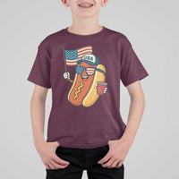 Cool Patriotic Hot Dog T Shirt For Kid Funny 4th of July Cookout 4th of July American Flag - Wonder Print Shop