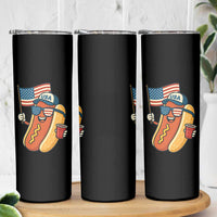 Cool Patriotic Hot Dog Skinny Tumbler Funny 4th of July Cookout 4th of July American Flag - Wonder Print Shop
