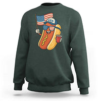 Cool Patriotic Hot Dog Sweatshirt Funny 4th of July Cookout 4th of July American Flag - Wonder Print Shop