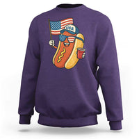 Cool Patriotic Hot Dog Sweatshirt Funny 4th of July Cookout 4th of July American Flag - Wonder Print Shop