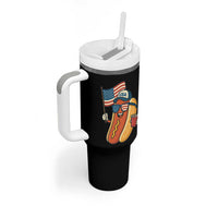 Cool Patriotic Hot Dog Tumbler With Handle Funny 4th of July Cookout 4th of July American Flag - Wonder Print Shop