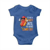 It's Not A Party Until The Wiener Comes Out Baby Onesie Funny Hot Dog Joke BBQ 4th of July Cookout - Wonder Print Shop