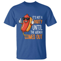 It's Not A Party Until The Wiener Comes Out T Shirt Funny Hot Dog Joke BBQ 4th of July Cookout - Wonder Print Shop