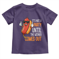 It's Not A Party Until The Wiener Comes Out Toddler T Shirt Funny Hot Dog Joke BBQ 4th of July Cookout - Wonder Print Shop