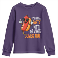 It's Not A Party Until The Wiener Comes Out Youth Sweatshirt Funny Hot Dog Joke BBQ 4th of July Cookout - Wonder Print Shop