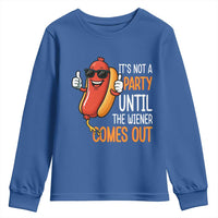 It's Not A Party Until The Wiener Comes Out Youth Sweatshirt Funny Hot Dog Joke BBQ 4th of July Cookout - Wonder Print Shop