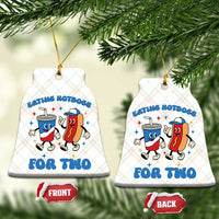 Eating Hotdogs for Two Ceramic Ornament Cute Pregnancy Announcement Patriotic 4th Of July - Wonder Print Shop