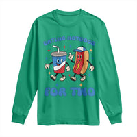 Eating Hotdogs for Two Long Sleeve Shirt Cute Pregnancy Announcement Patriotic 4th Of July