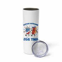 Eating Hotdogs for Two Skinny Tumbler Cute Pregnancy Announcement Patriotic 4th Of July
