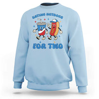 Eating Hotdogs for Two Sweatshirt Cute Pregnancy Announcement Patriotic 4th Of July