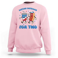 Eating Hotdogs for Two Sweatshirt Cute Pregnancy Announcement Patriotic 4th Of July