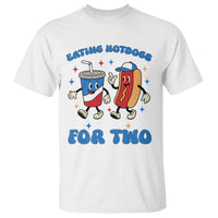 Eating Hotdogs for Two T Shirt Cute Pregnancy Announcement Patriotic 4th Of July